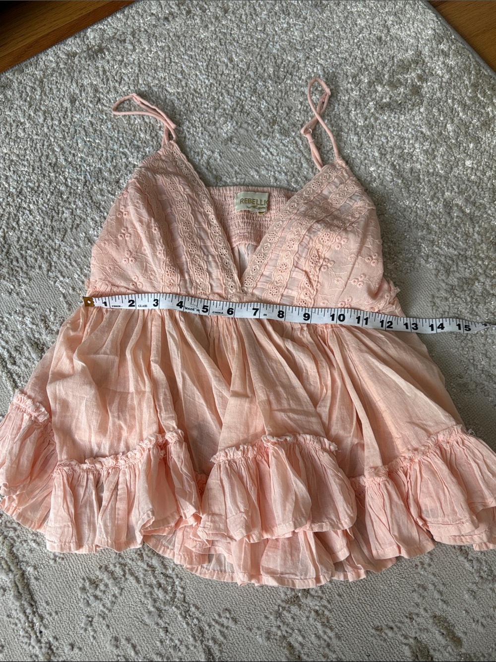Rebellion Soft Blush Lace-Trim Spaghetti Strap Camisole - Picture 6 of 6